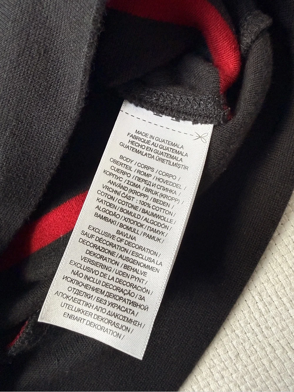 Polo by Ralph Lauren Black Half-Zip Sweater with Red Stripes